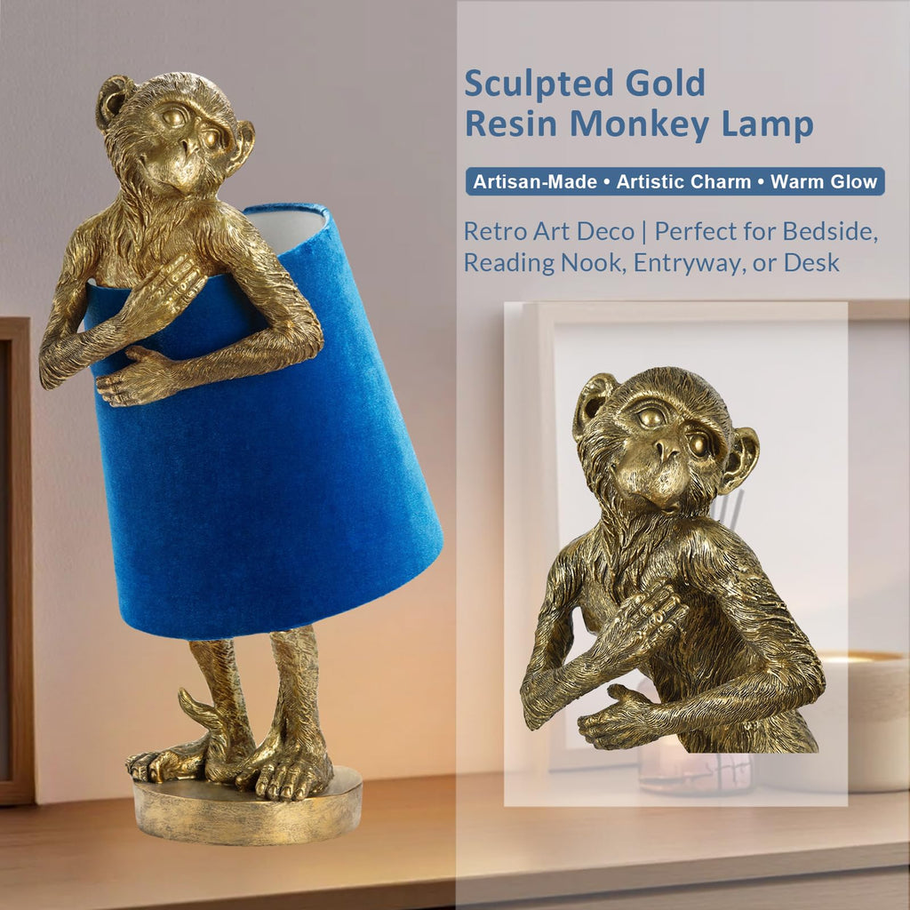 Bronze Monkey Accent Table Lamp