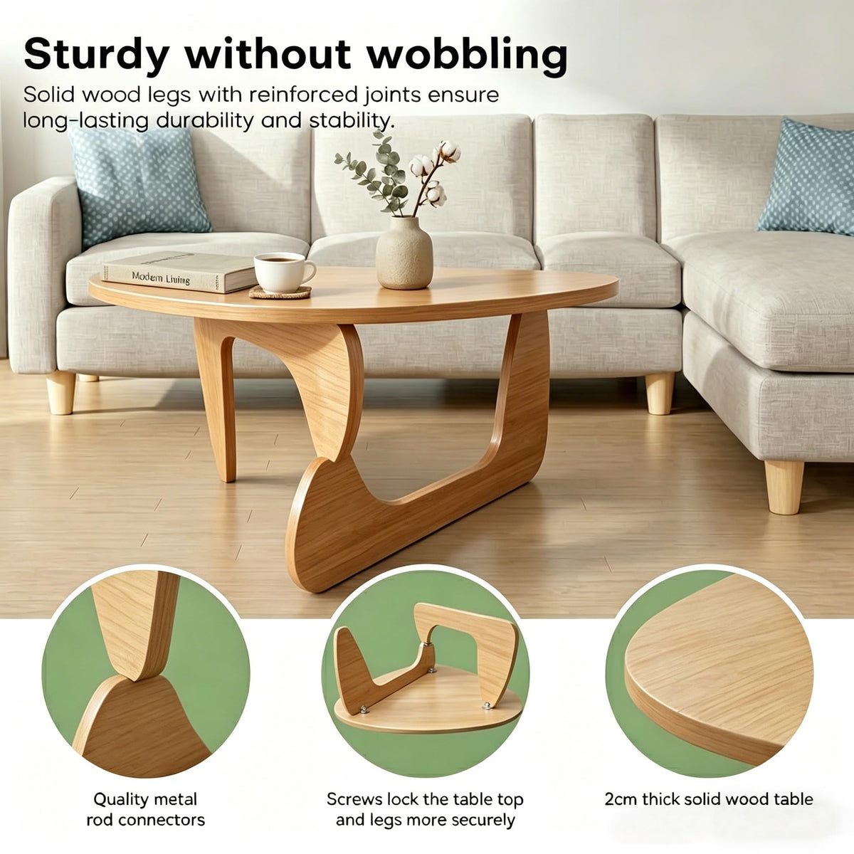 Triangle Walnut Coffee Table
