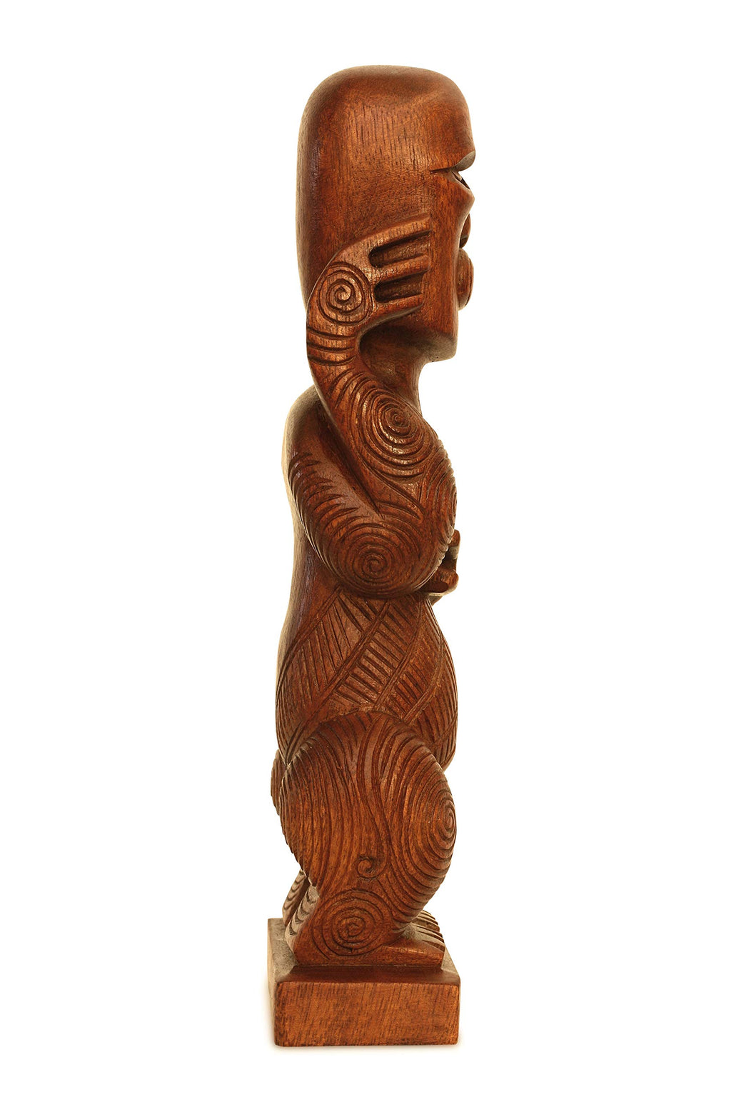 G6 Collection Handmade Wooden Primitive Tattoo Face Tribal Statue Sculpture Tiki