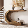 Mid-Century C-Shaped Console Table