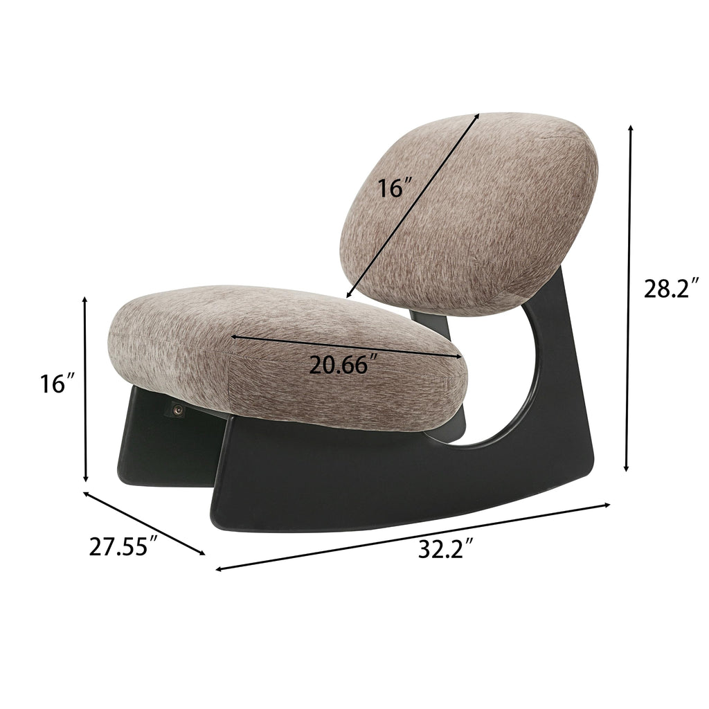 Merax Modern Rocking Chair Accent Glider Chair, Dark Brown