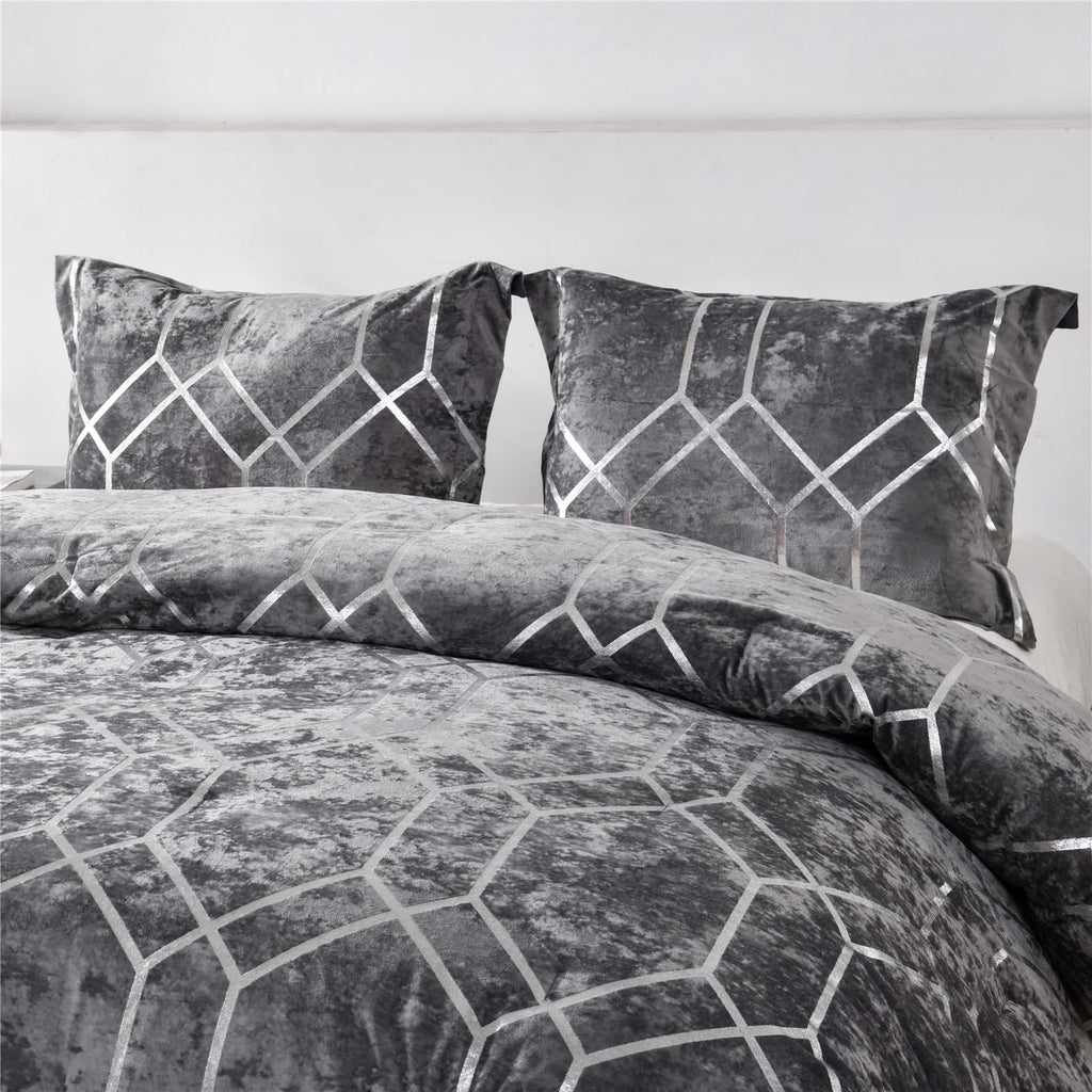 Sunshine Nicole Metallic Print Comforter Set