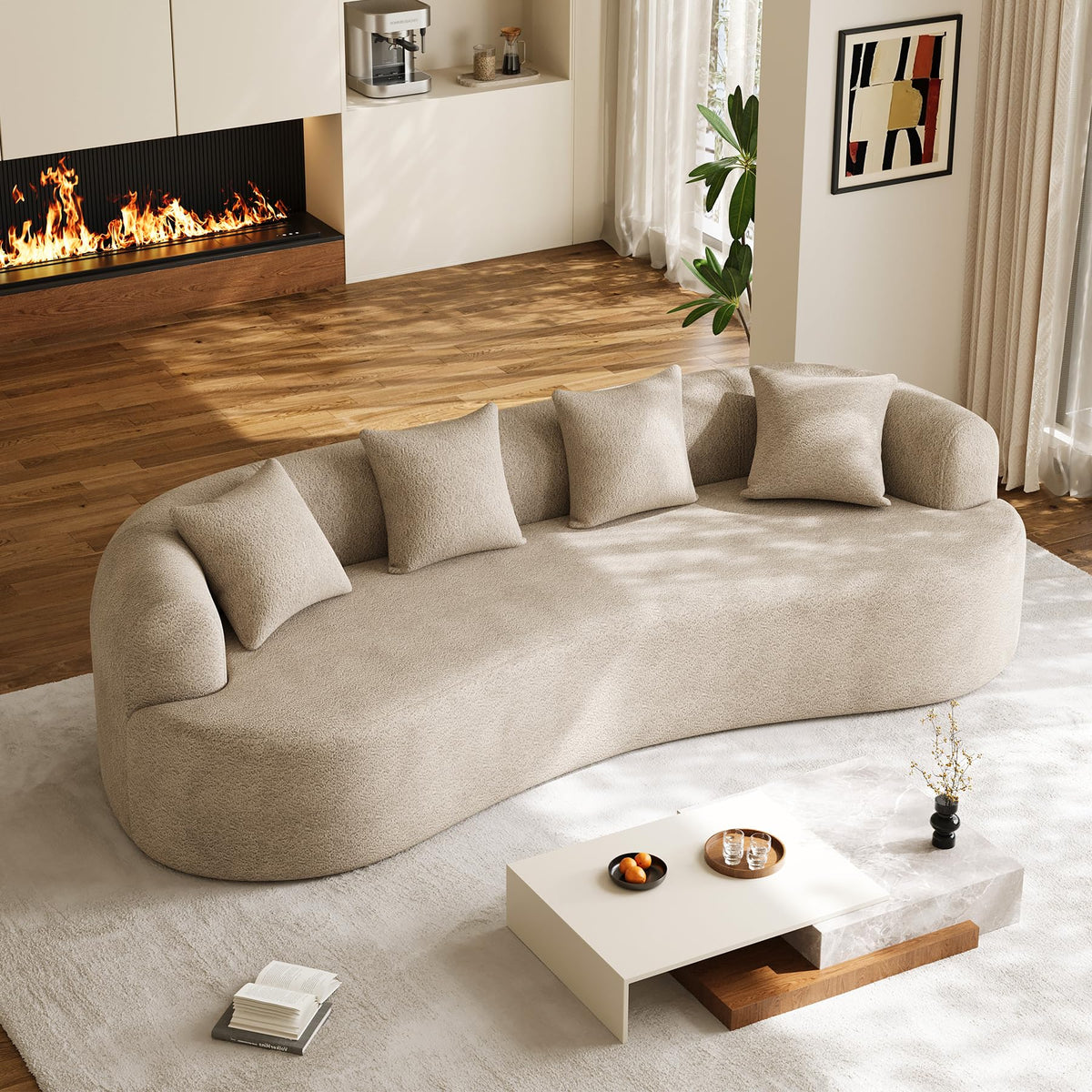 Oversized Chenille Cloud Sectional with Pillows