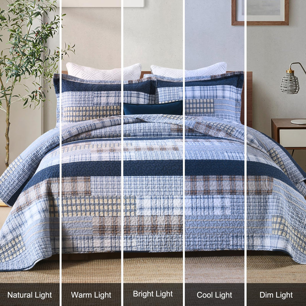 PANGUSHAN 100% Cotton Quilt Set Queen Size