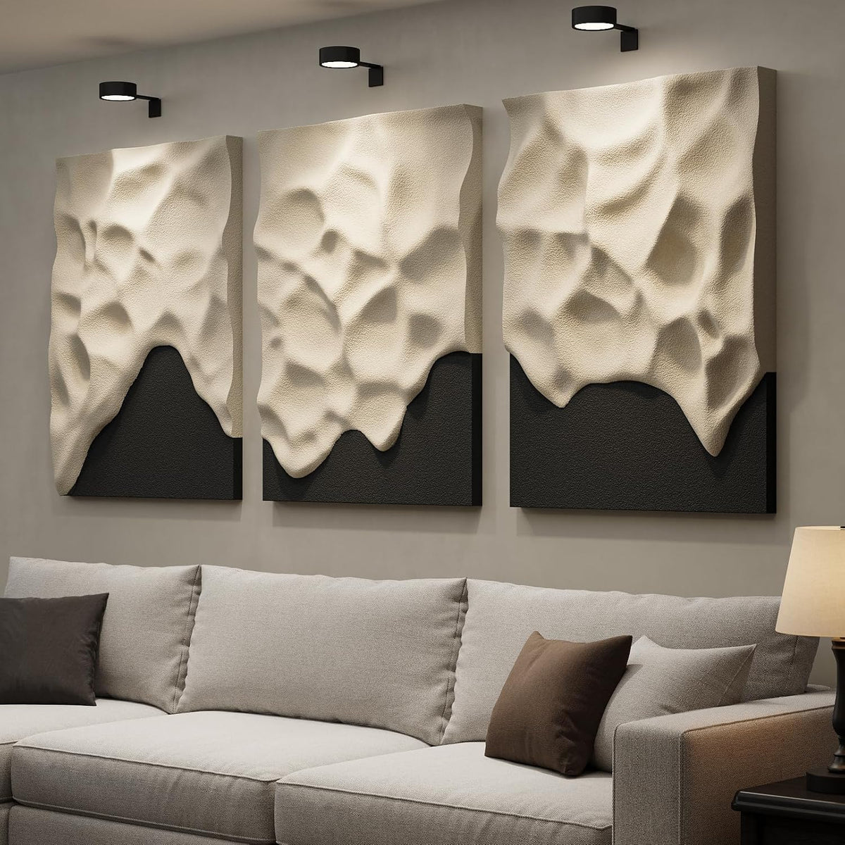 Large 3-Piece 3D Textured Wall Art Set
