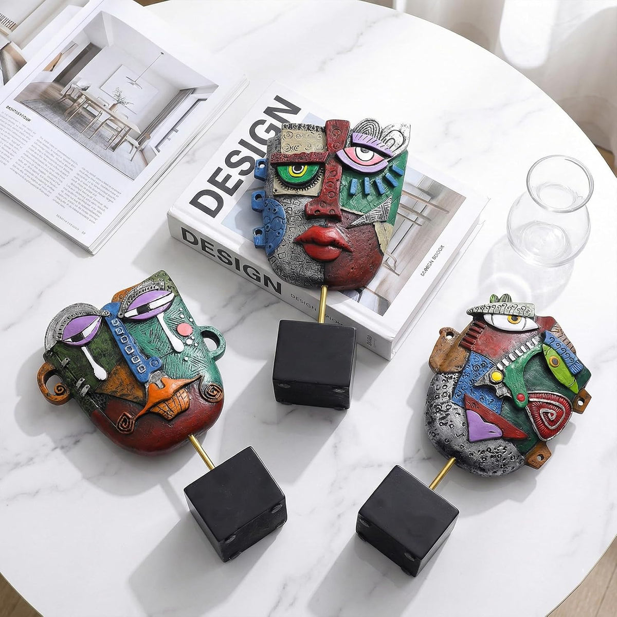 Colorful Abstract Face Sculpture