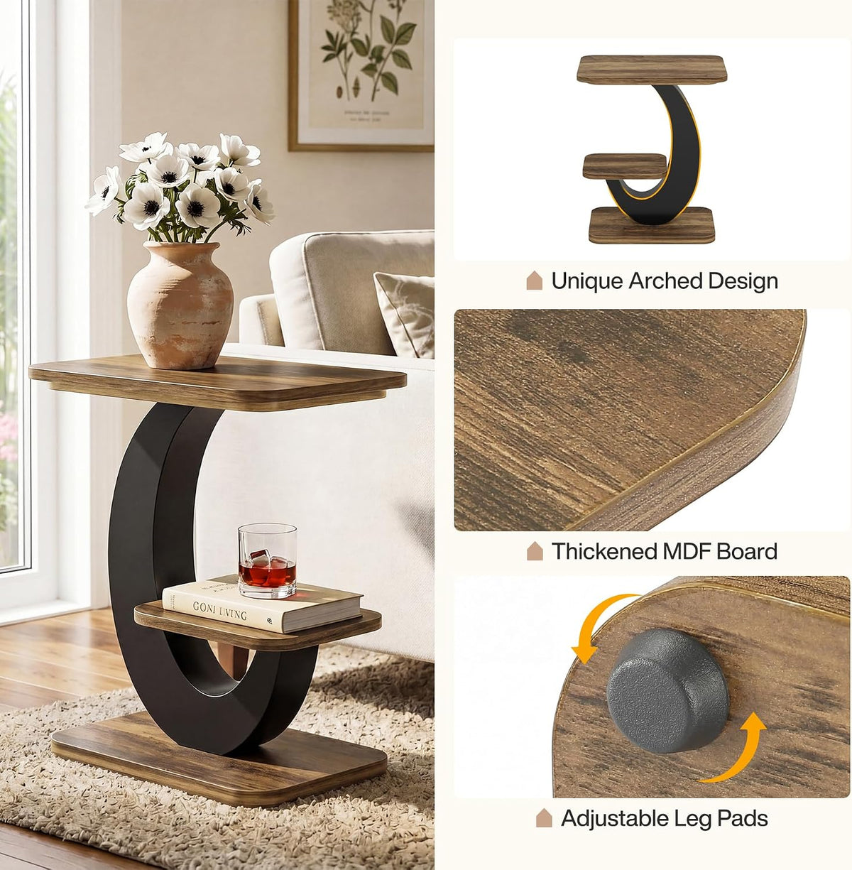 Two-Tier Narrow Side Table