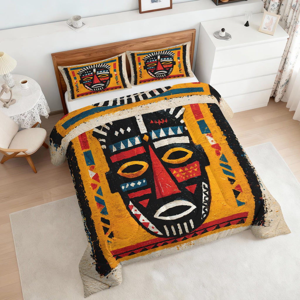 Patchwork Geometric Queen Size Comforter Sets 3 Piece