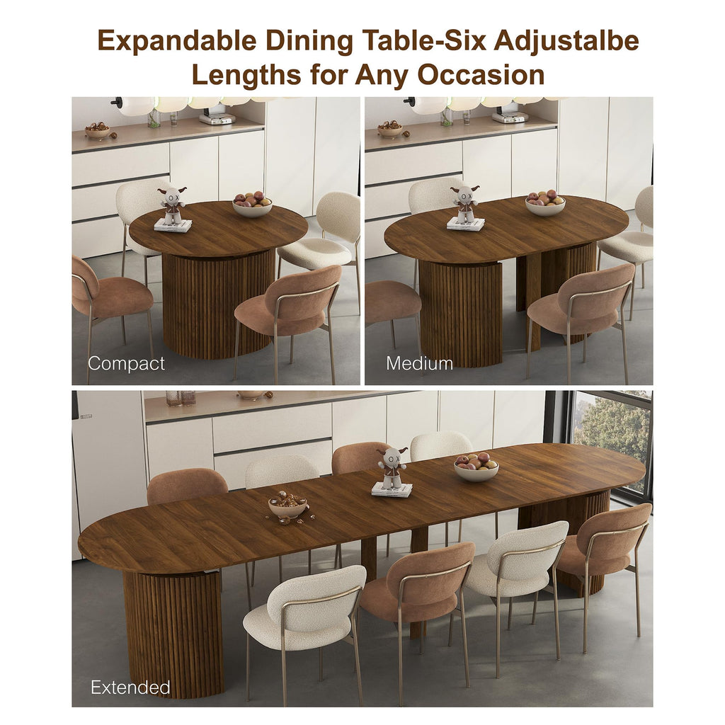 Extendable Oval Dining Table Set