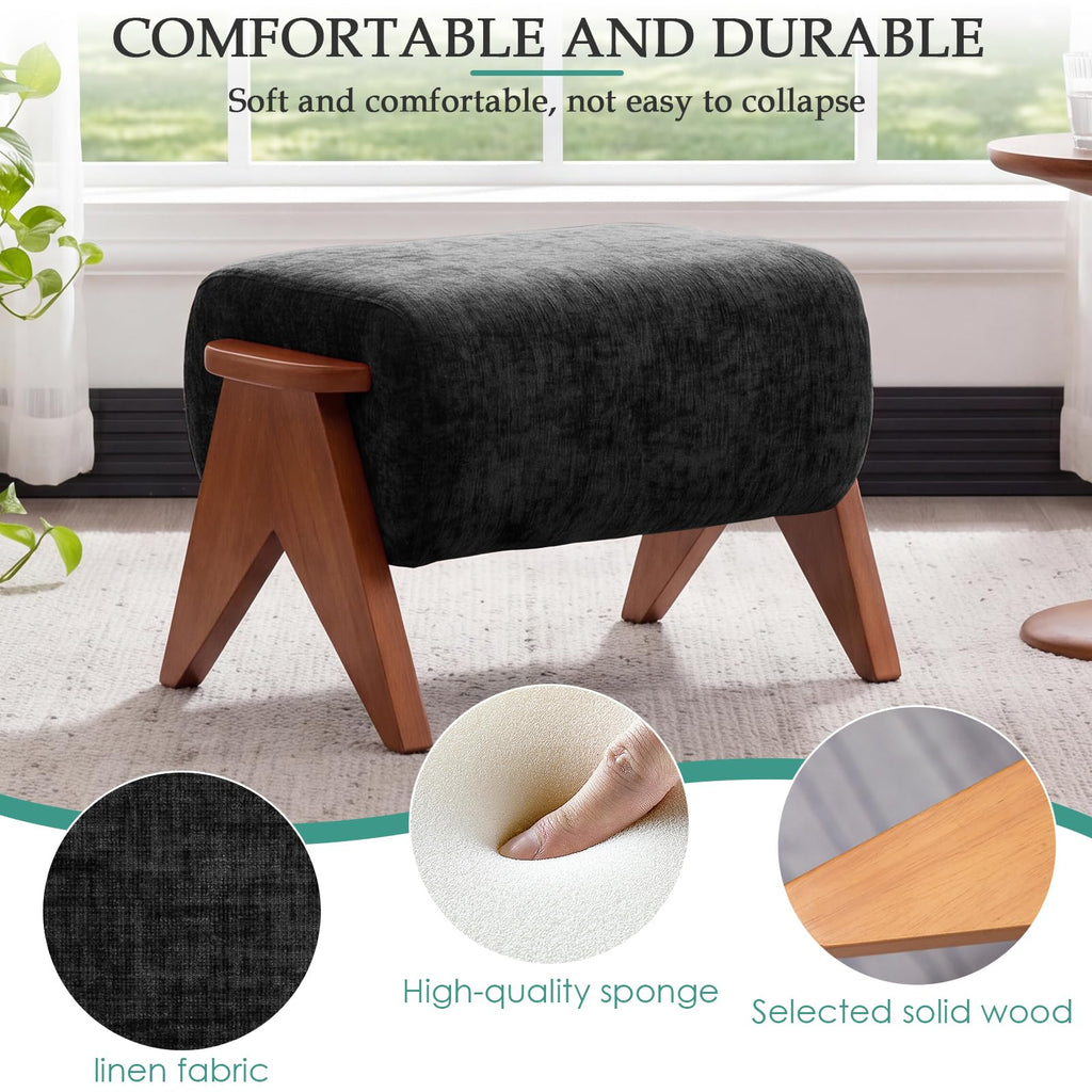 2 Pcs Home Accent Chair Mid Century Modern Accent Chair with Wood Frame
