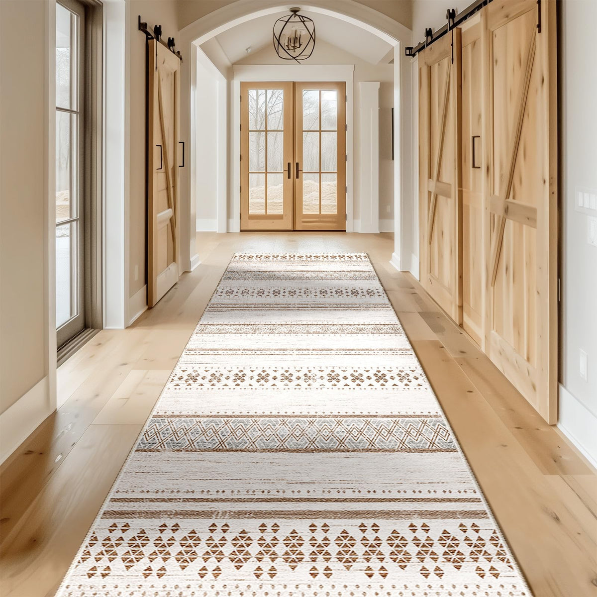 8x10 Washable Area Rugs for Living Room Boho Bedroom Rug Colorful/Black