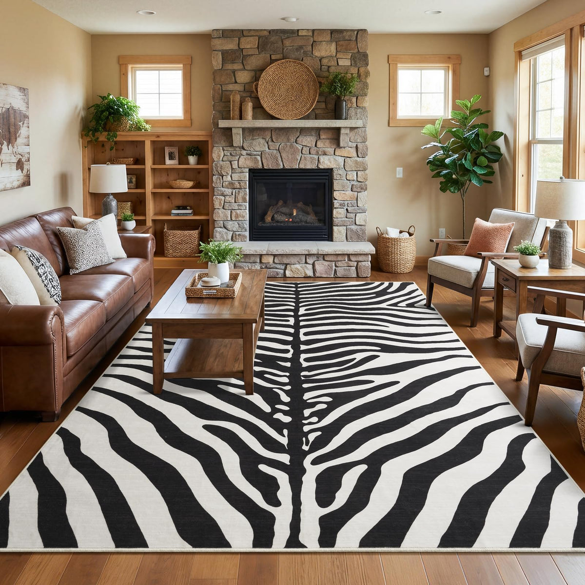 BENRON Soft Cowhide Rug 4x6, Faux Cow Hide Rug for Living Room Bedroom