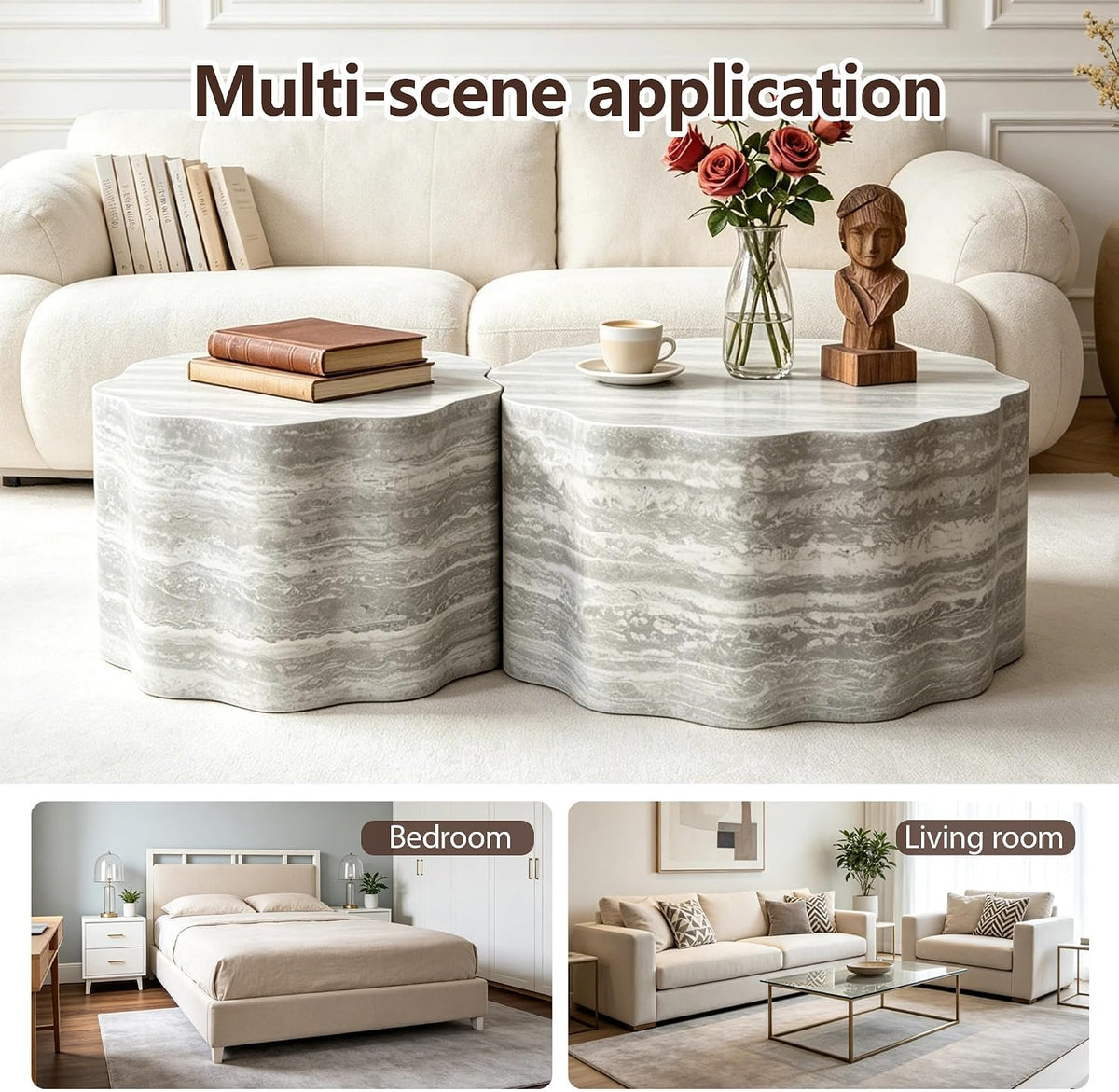 Faux-Mars Nesting Coffee Table Set