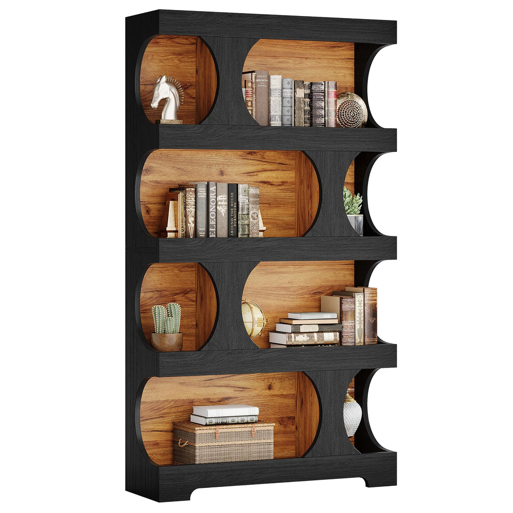 71-Inch Asymmetrical 4-Tier Bookcase
