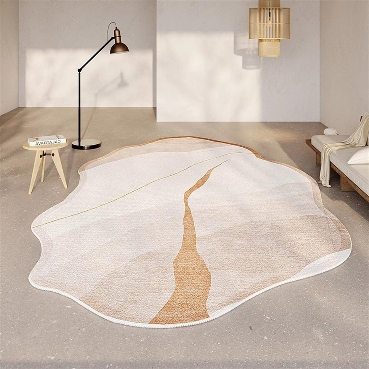 Wavy Striped Irregular Area Rug