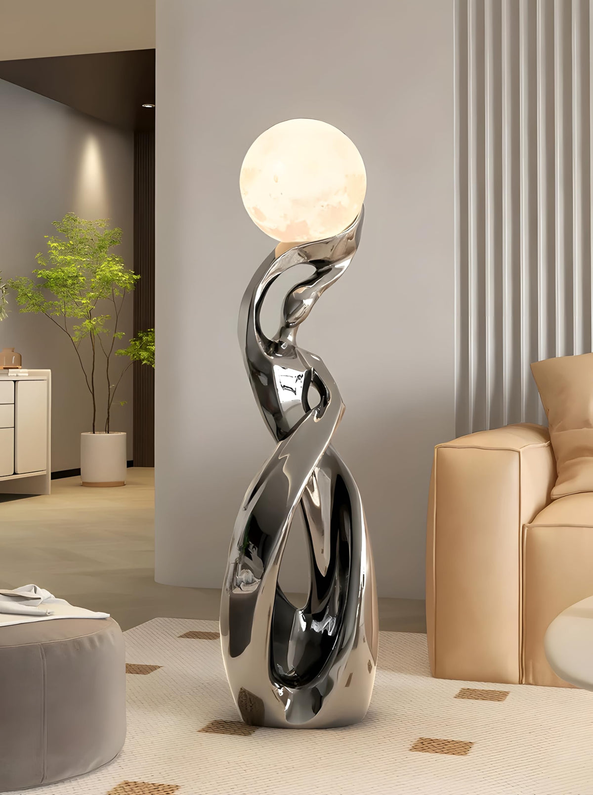 Art Deco Moon Globe Floor Lamp