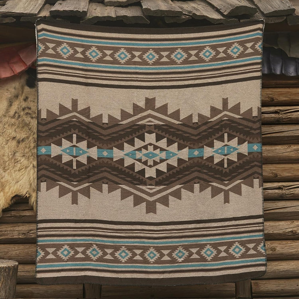 Aztec Sherpa-Lined Throw Blanket