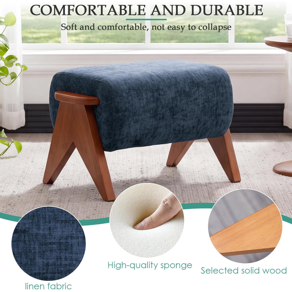 2 Pcs Home Accent Chair Mid Century Modern Accent Chair with Wood Frame