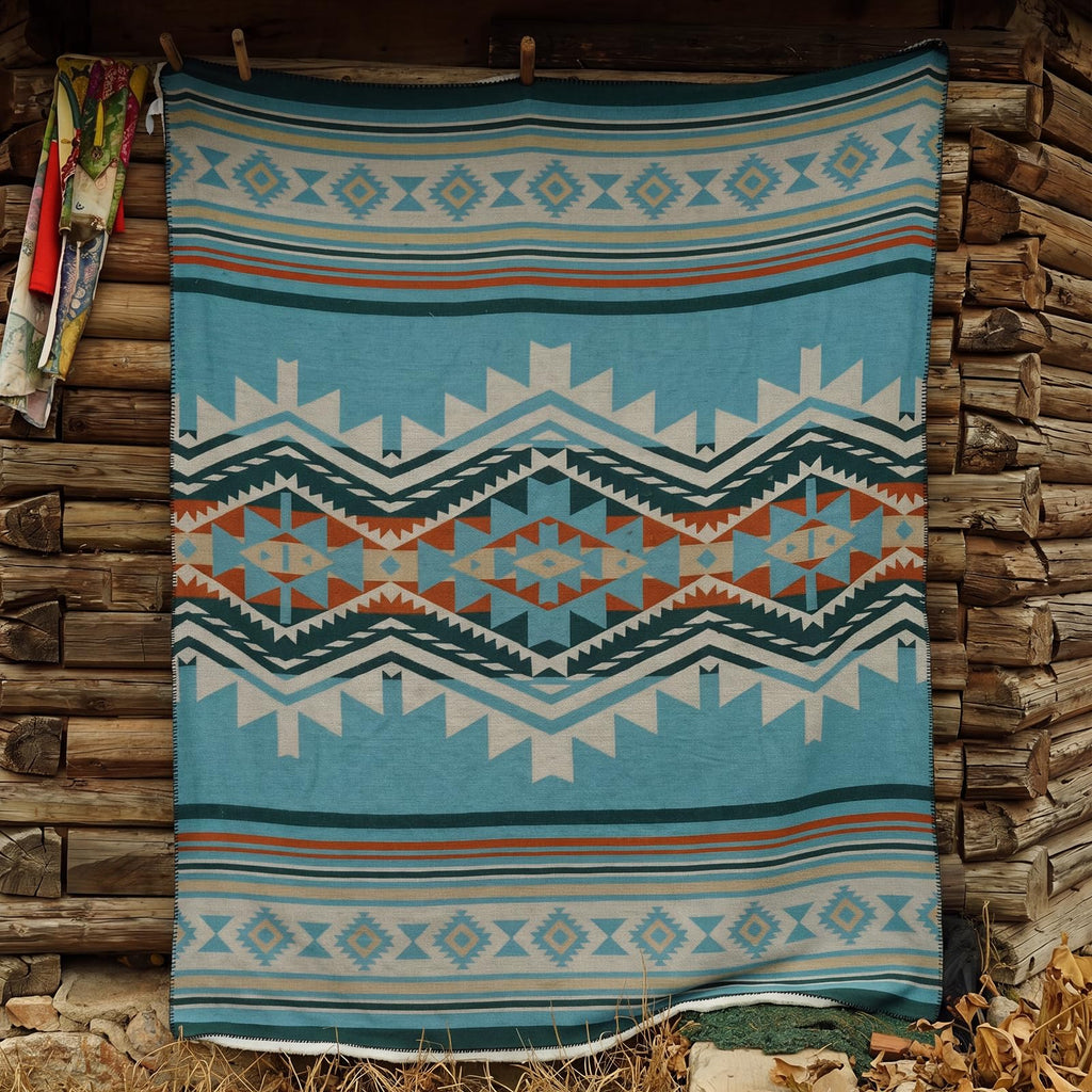 Aztec Sherpa-Lined Throw Blanket