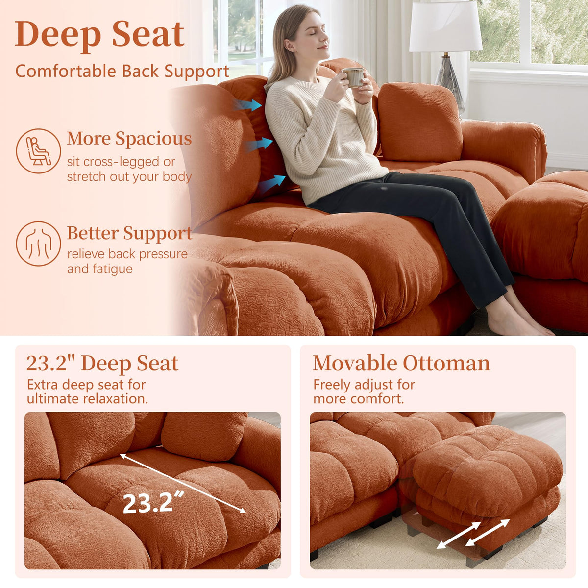 131.5" Modular Cloud Couch