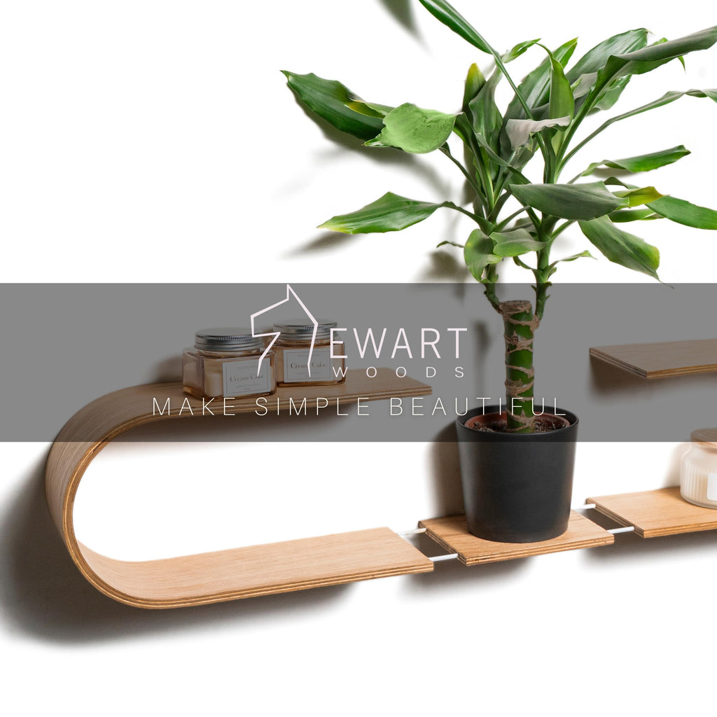 Geometric Oval Floating Wall Shelf