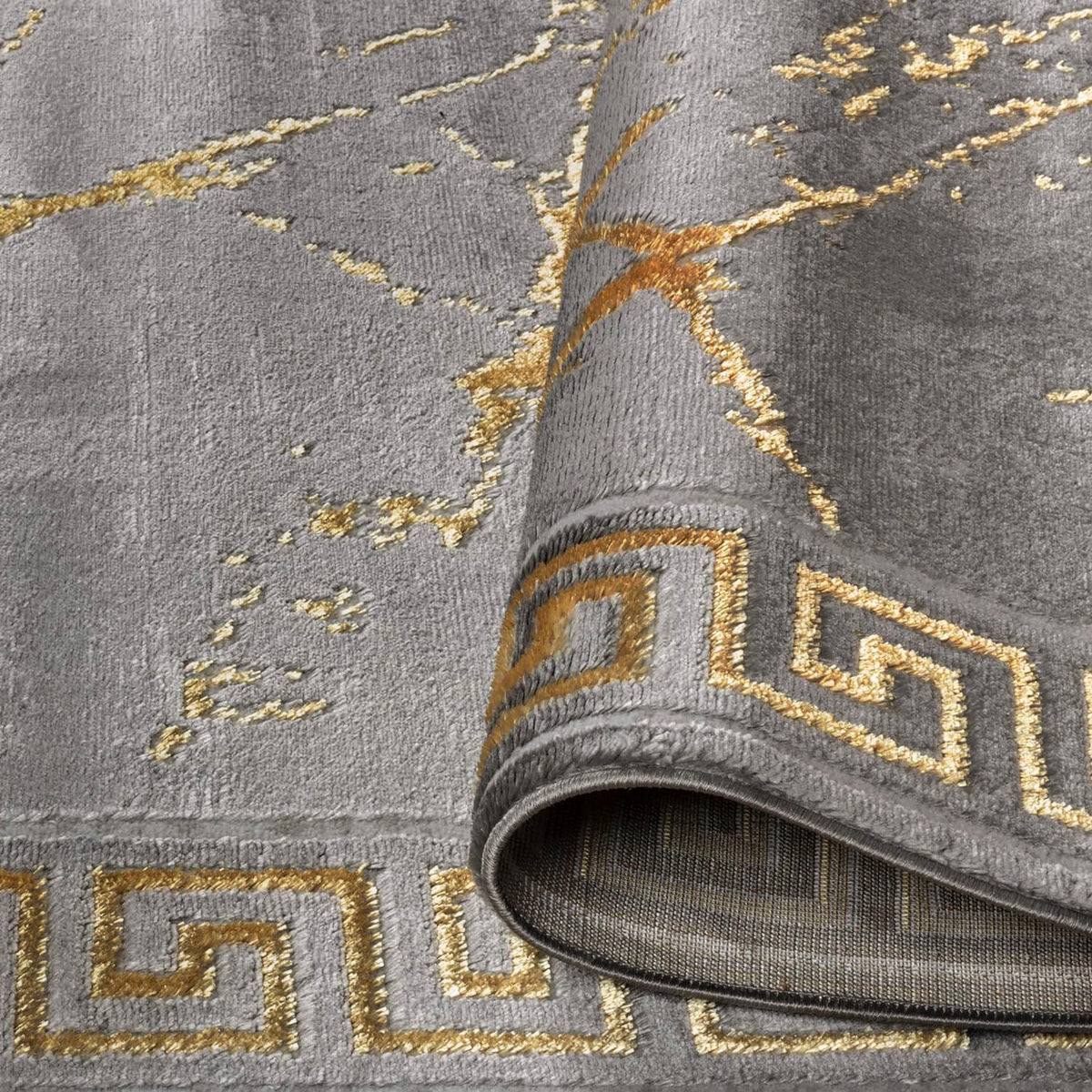 GLORY RUGS Area Rugs Marble 5X7 Cream Gold Carpet Modern Abstract Rug Living Room