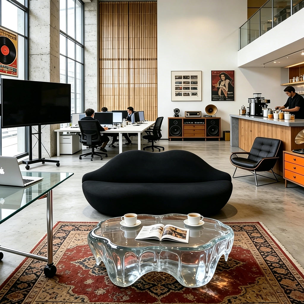 Lip-Shaped Sculptural Lounge Sofa