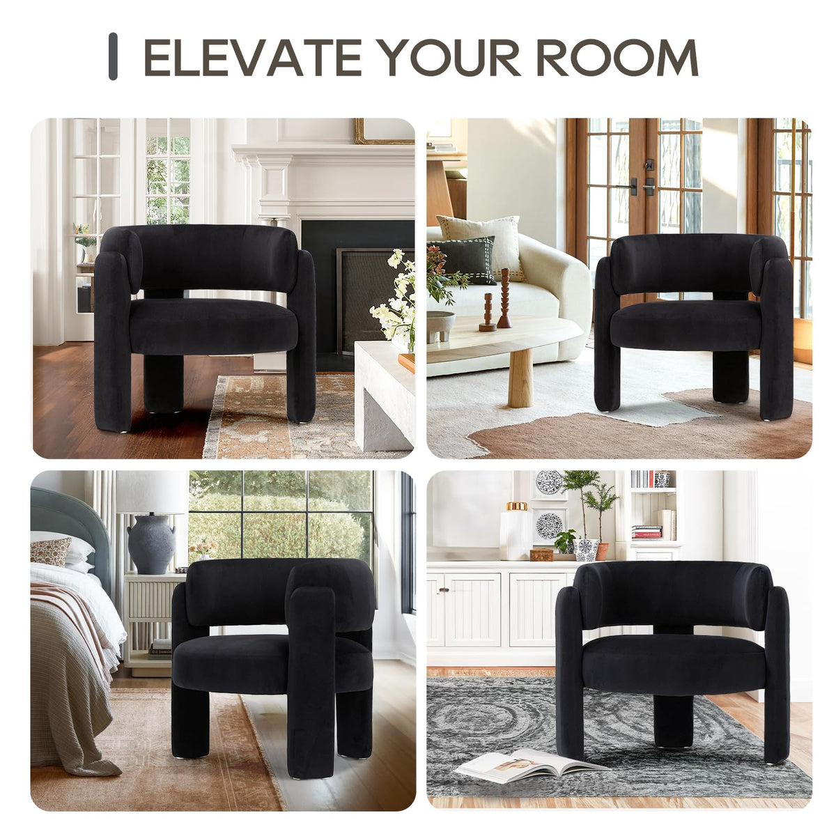 COLAMY Modern Velvet Accent Chairs Set of 2