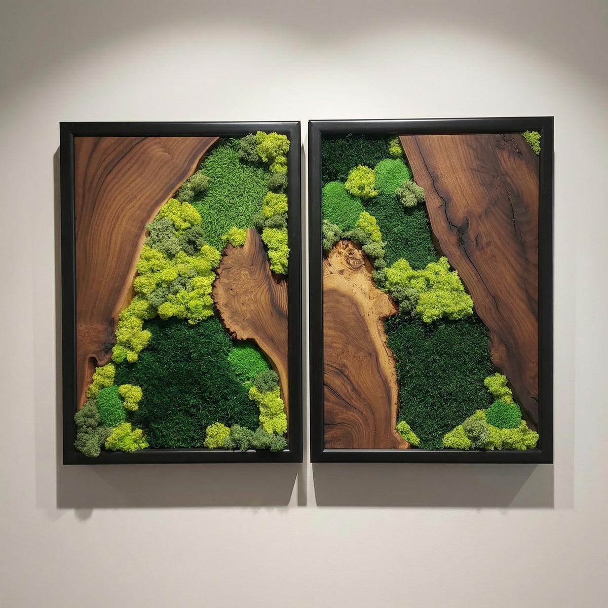 Preserved Moss Wall Art in Cedar Frame