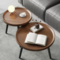 Walnut Round Nesting Coffee Table Set