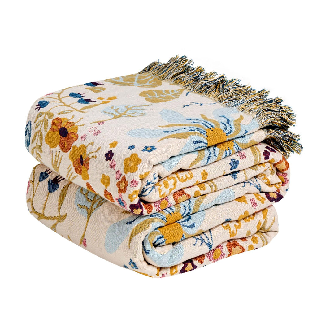 Boho Patterned Cotton Throw Blanket