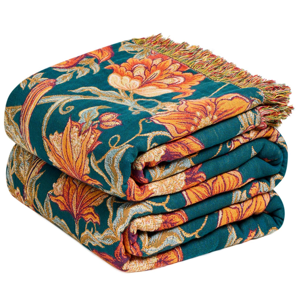 Boho Patterned Cotton Throw Blanket