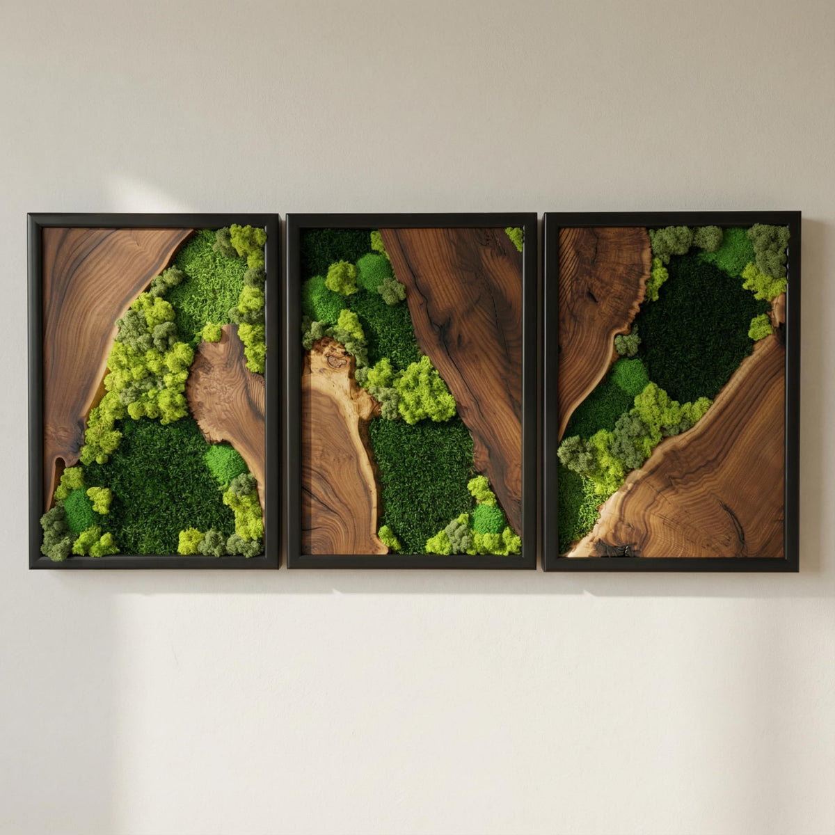 Preserved Moss Wall Art in Cedar Frame