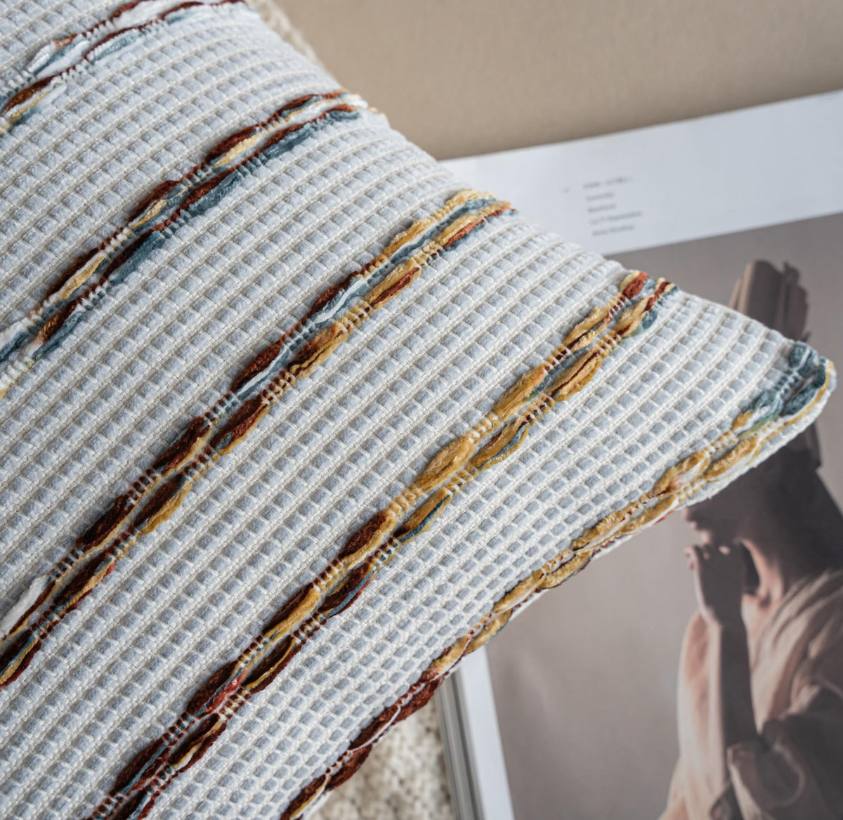 Striped Chenille Pillow Covers
