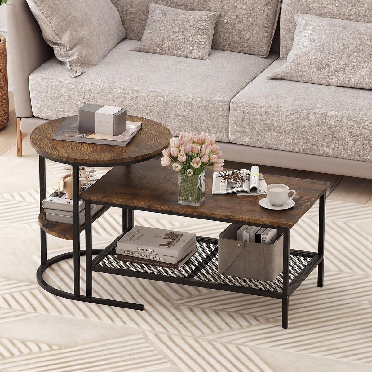 Giantex Nesting Coffee Table Set of 2