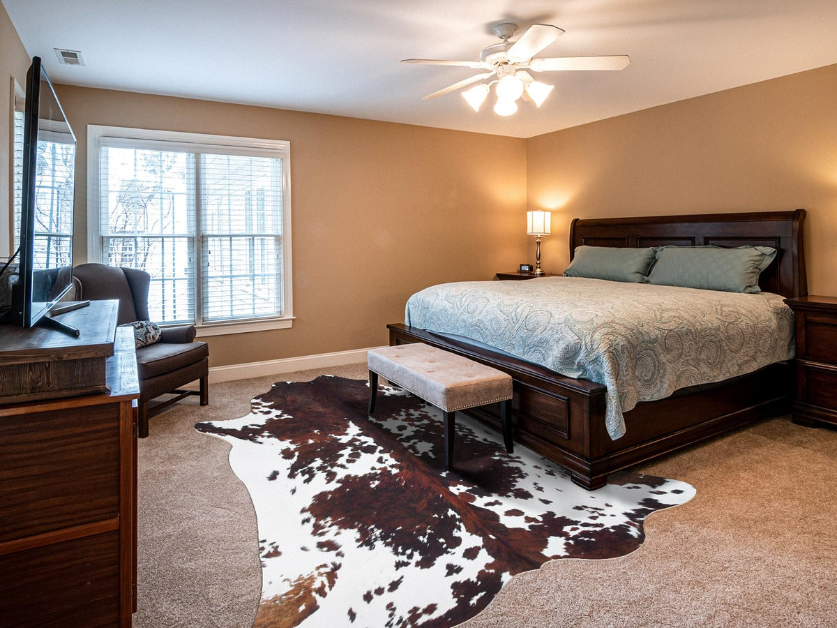 Faux Cowhide Rug 4.6x5.2 ft Cow Hide Faux Cowhide for Living Room Bedroom Dining
