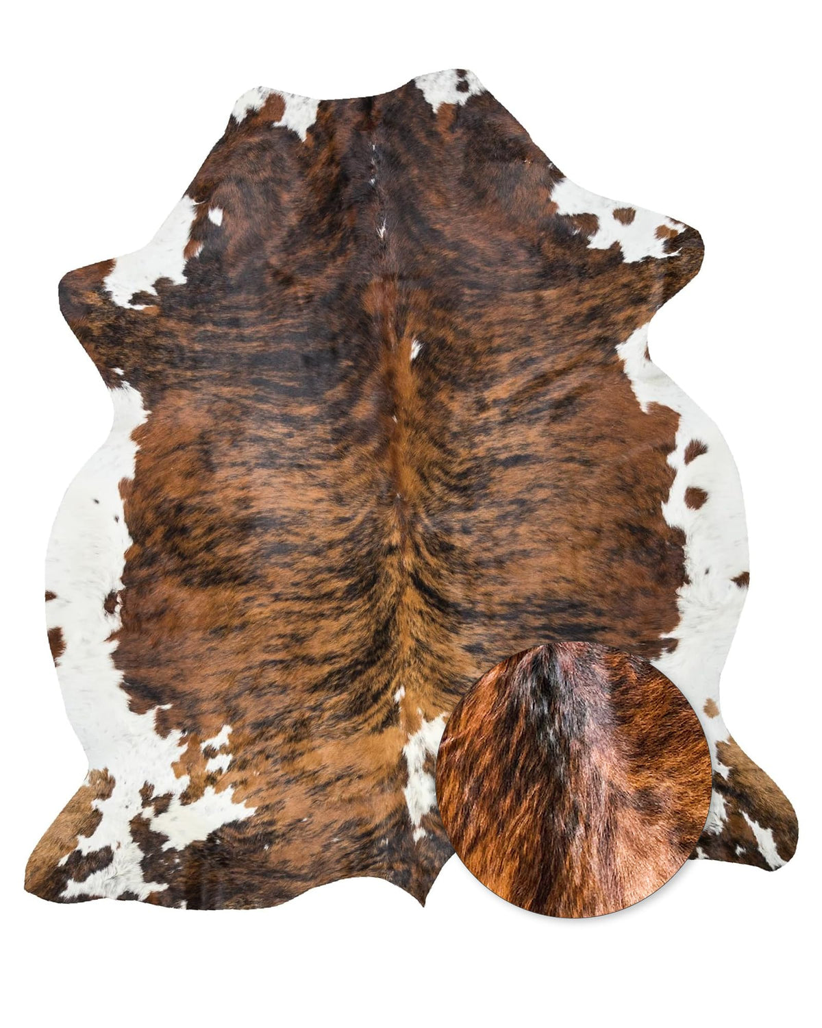 HIDES BAZAAR Brown Brindle Cowhide Rug 5x7 ft, Real Hair on Hide Area Rug