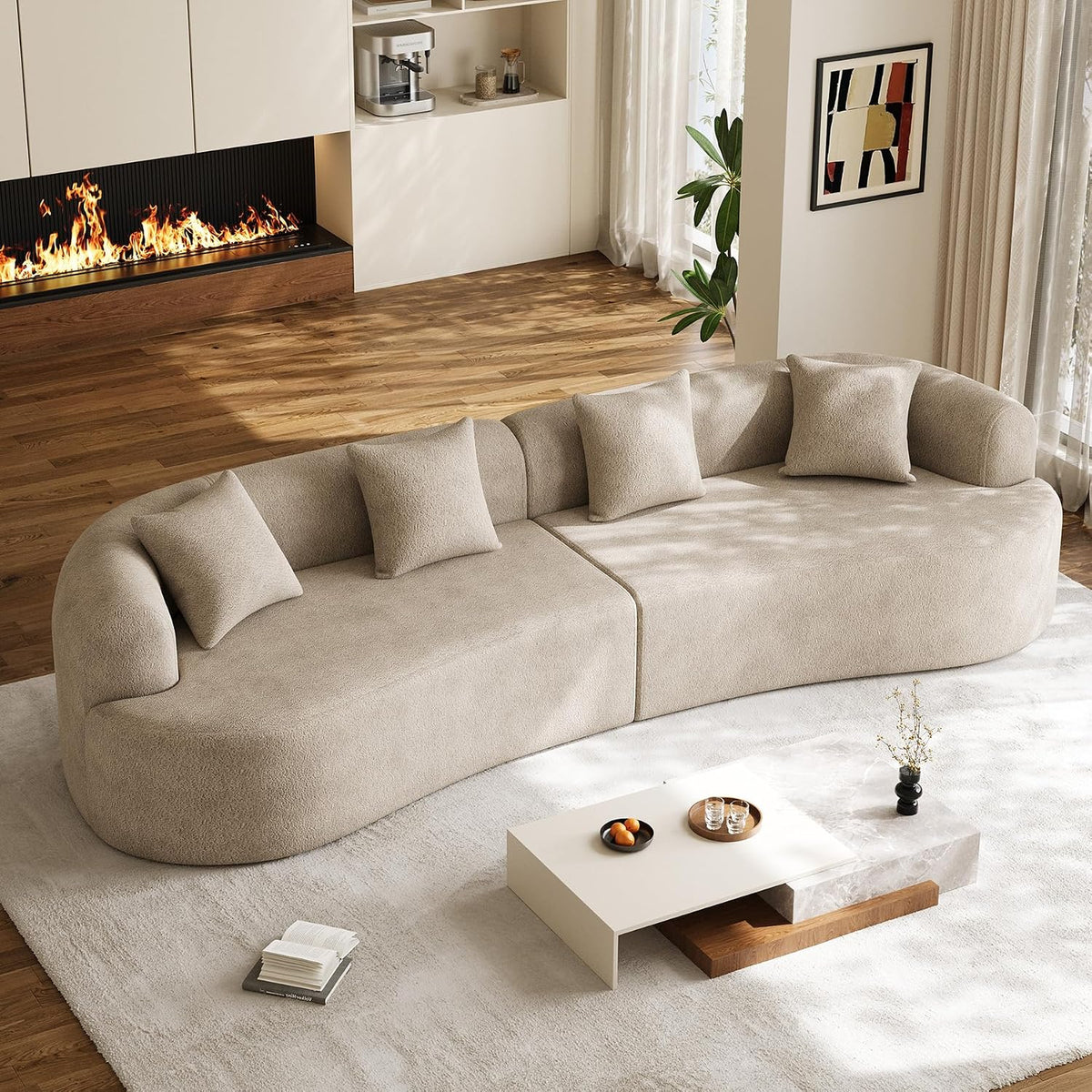 Oversized Chenille Cloud Sectional with Pillows