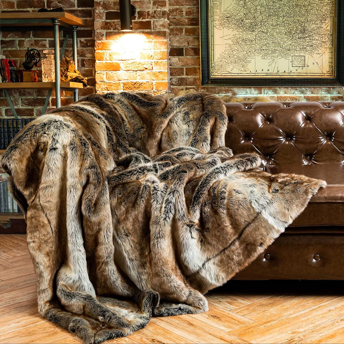 Shaggy Faux Fur Throw Blanket