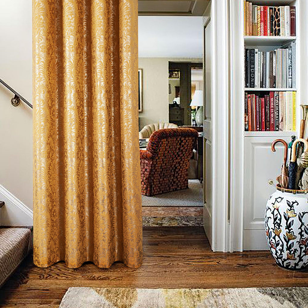 Damask Foil-Print Velvet Blackout Curtains