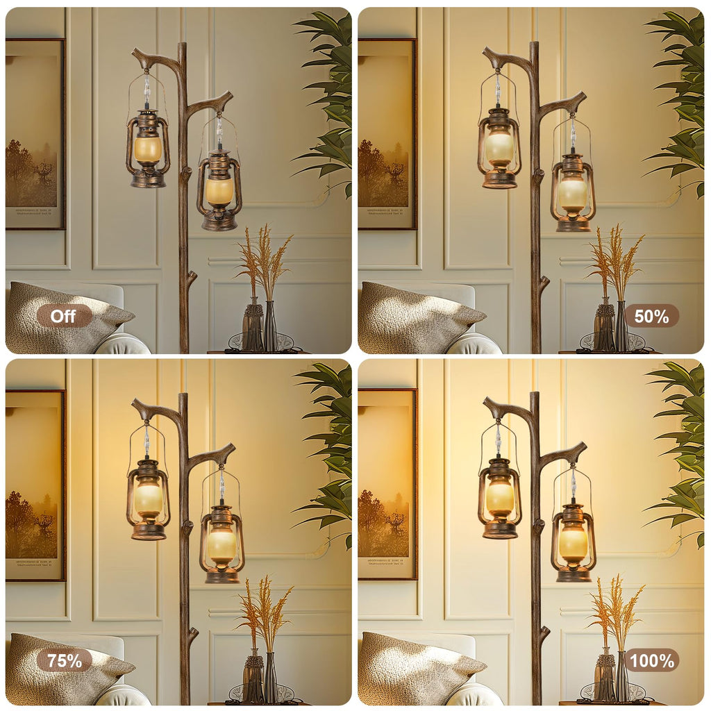 Scenekoy Vintage 68” Tall Resin Floor Lamp with Straw Rope Woven Shade
