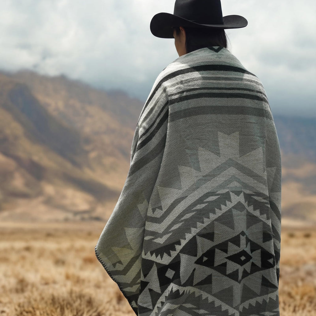 Aztec Sherpa-Lined Throw Blanket