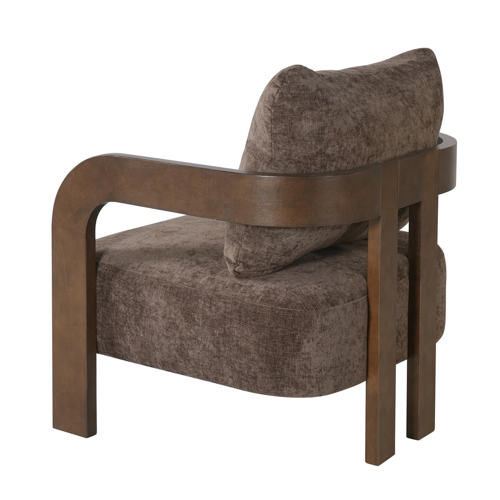 Merax Modern Upholstered Accent Chair, Armchair for Living Room, Beige