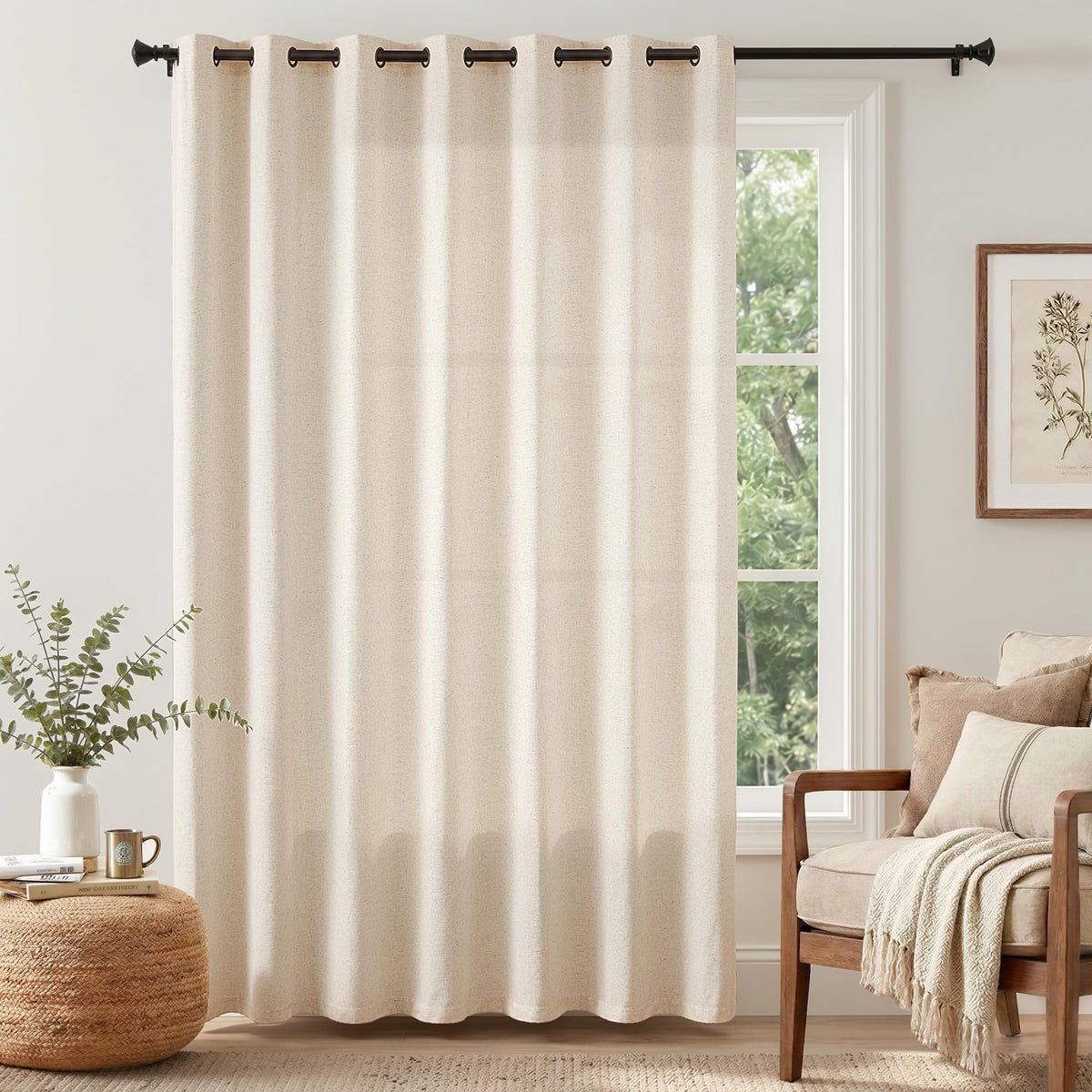 Linen Grommet Curtains, Set of Two