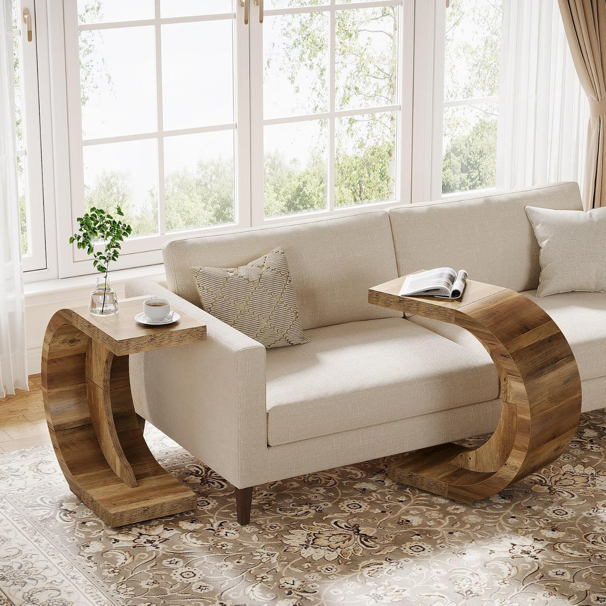 C-Shaped End Table Set
