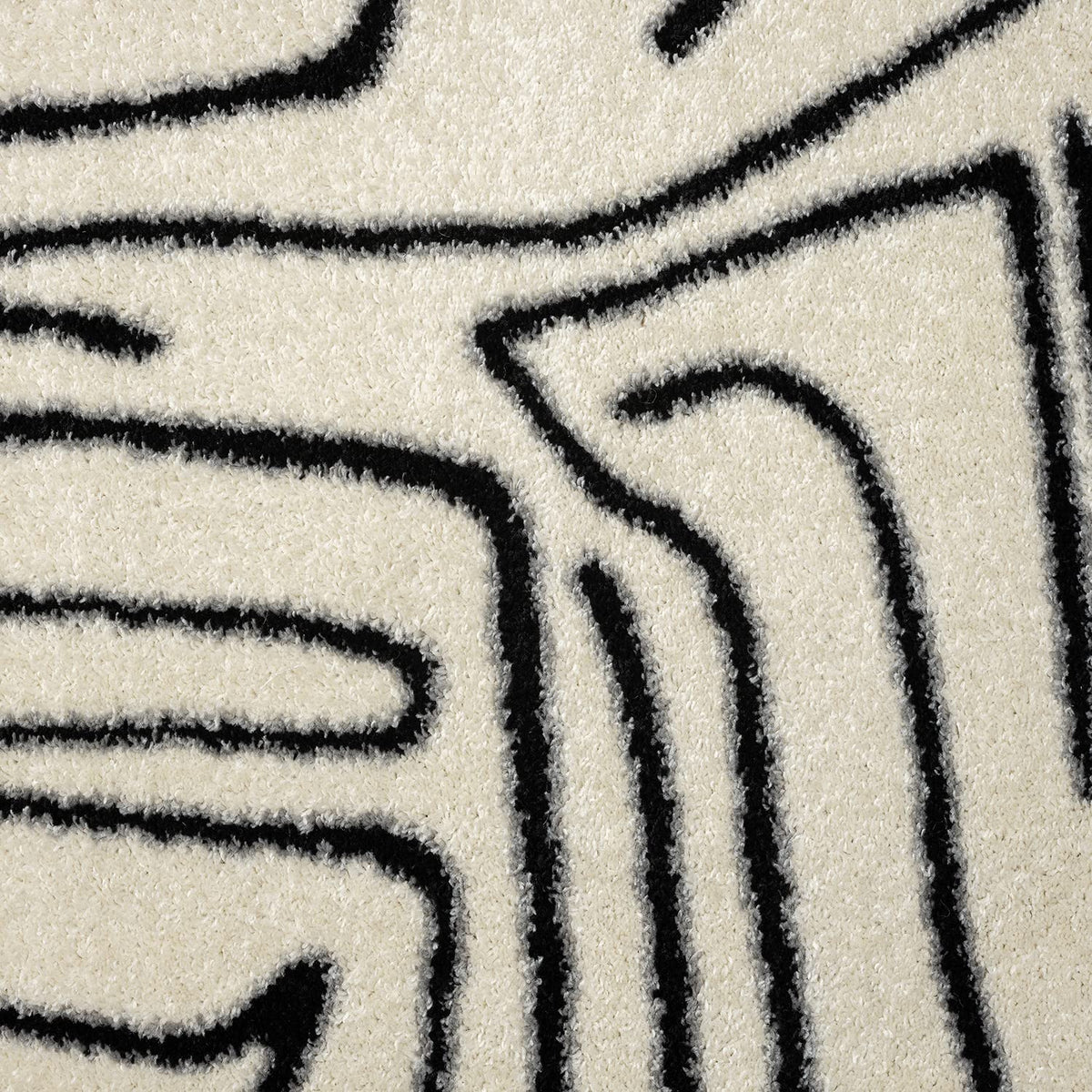 Abani Abstract Beige/Black Area Rug - 5'x8' - Modern Animal/Natural Lines Design -