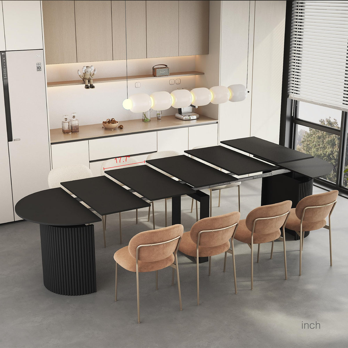 Extendable Oval Dining Table Set