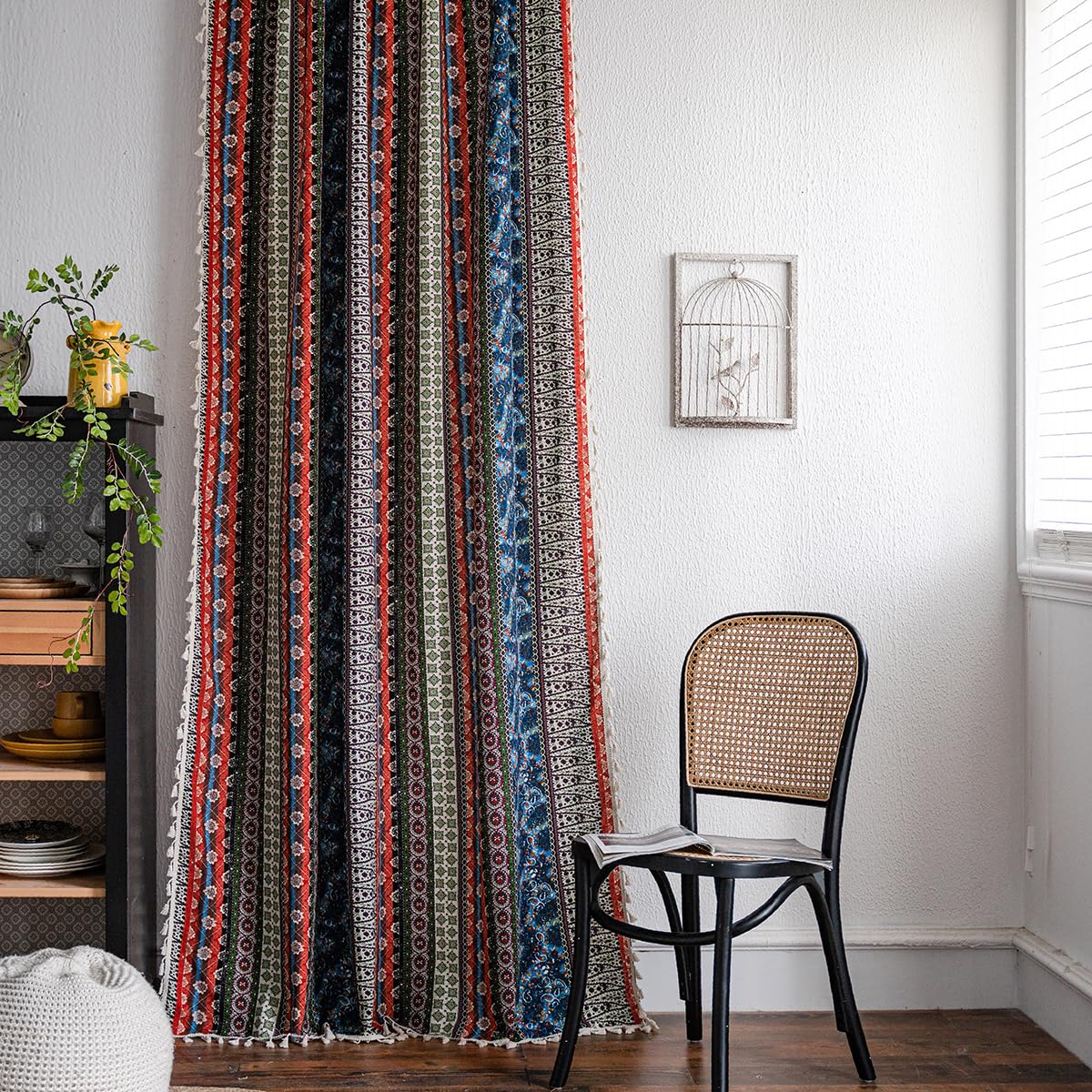 Boho Geometric Tassel Curtain Panel