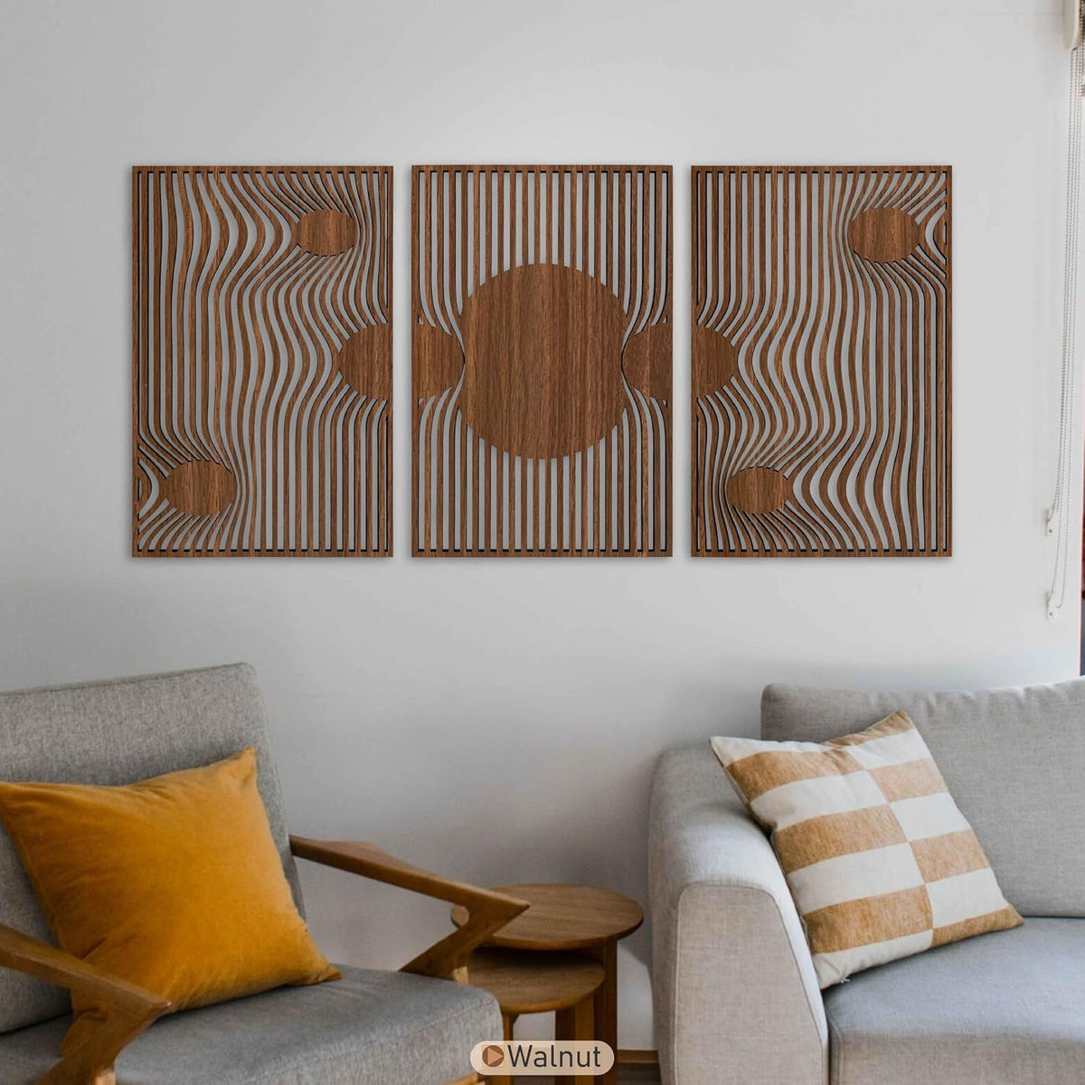 Cosmic Gravity Wooden Wall Art Triptych