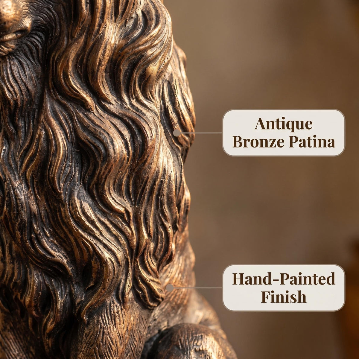 Large Gold Lion Statue, Resin Garden Sculpture, Outdoor Decor